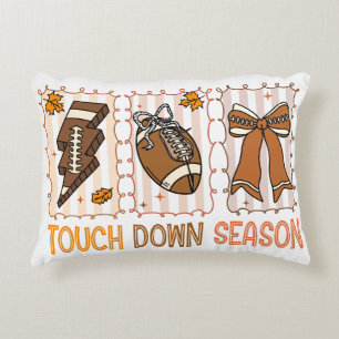 Fall Vintage Football Game Day Decorative Cushion