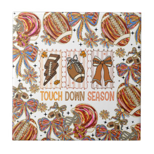 Fall Vintage Football Game Day Tile