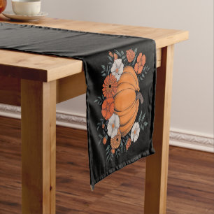 Fall Vintage Pumpkin Autumn Thanksgiving Short Table Runner