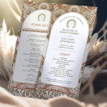 Fall Vintage Rust Wedding Program Art Nouveau Programme<br><div class="desc">Introducing the editable Vintage Wedding Program by Alphonse Mucha, now available on Zazzle! This elegant program is the perfect way to guide your guests through your special day. The Vintage Wedding Program features a beautiful Art Nouveau design by the legendary Alphonse Mucha. The design's soft colours and intricate details are...</div>