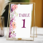 Fall Violet Magenta Purple Floral Flower Wedding Table Number<br><div class="desc">This is a Fall Violet Magenta Purple Floral Flower Wedding Table Number!</div>