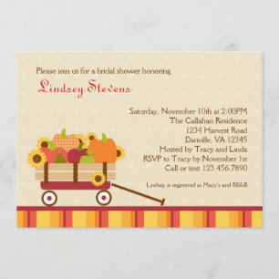 Fall Wagon Bridal Shower Invitation