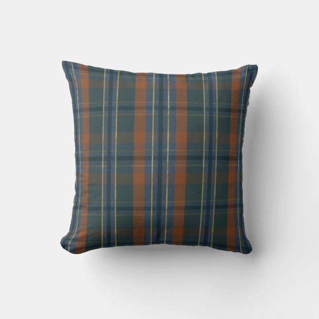 Fall Warmth Plaid Throw Pillow (Front)