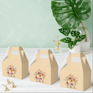 Fall Watercolor Botanical Monogram Favour Box
