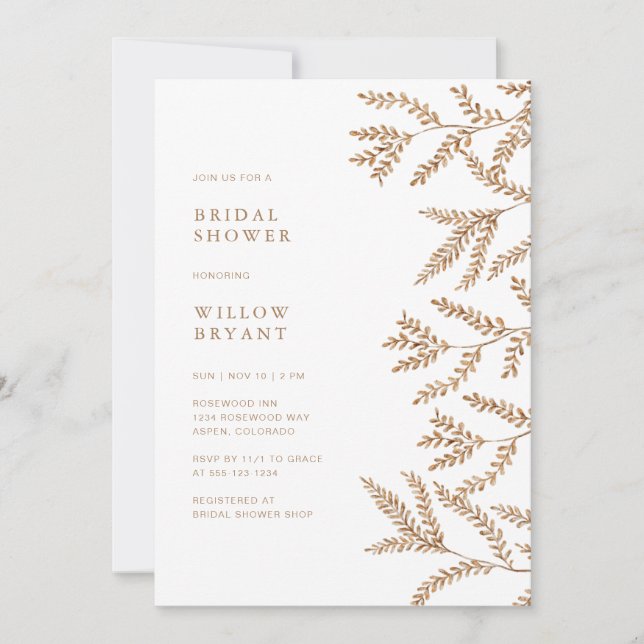 Fall Watercolor Bridal Shower Invitation (Front)