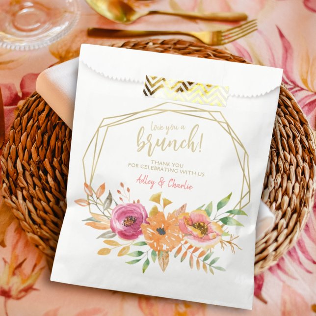 Fall Watercolor Floral Brunch Wedding Shower Favour Bags (Creator Uploaded)