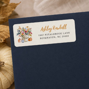 Fall Watercolor Floral Pumpkins Autumn