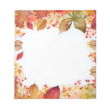 Fall Watercolor Frame Rustic Red Leaves