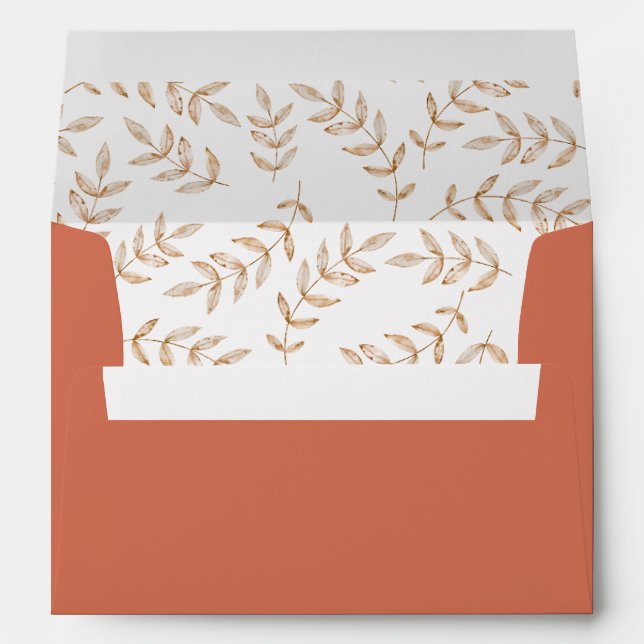 Fall Watercolor Leaf Envelope Liner (Back (Bottom))