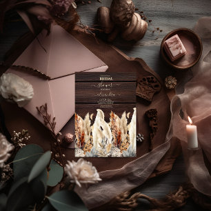 Fall  Watercolor Pampas Grass Bridal Invitation