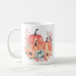 Fall Watercolor Pumpkin Boho Coffee Mug
