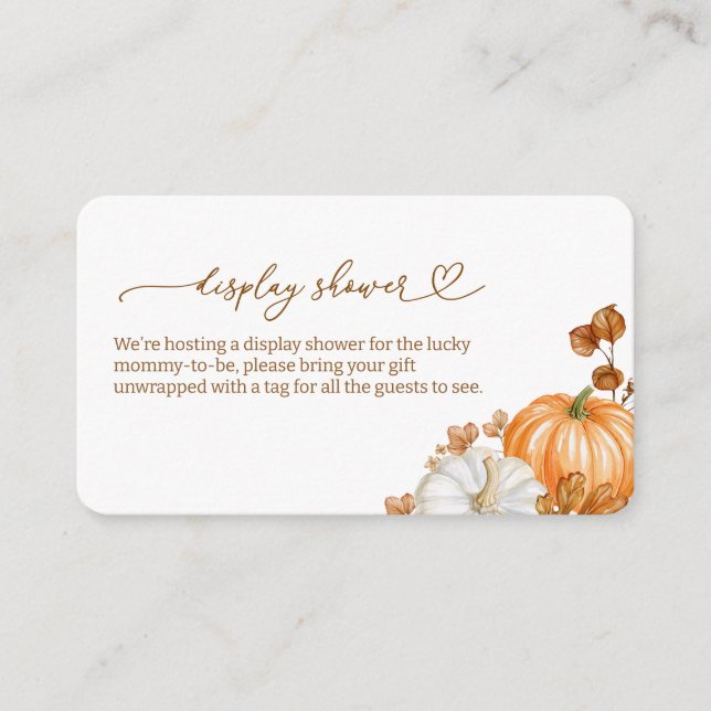 Fall Watercolor Pumpkin Display Shower Enclosure Card (Front)