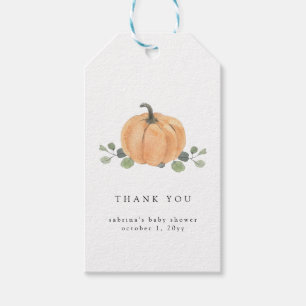 Fall Watercolor Pumpkin Gift Tags