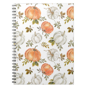 Fall Watercolor Pumpkin Pattern Notebook