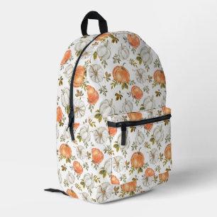 Fall Watercolor Pumpkin Pattern Printed Backpack