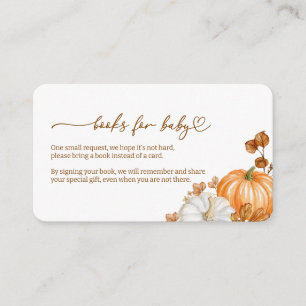 Fall Watercolor Pumpkin Pie Books for Baby Enclosure Card