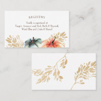 Fall Watercolor Pumpkin Wheat Shower Registry Card