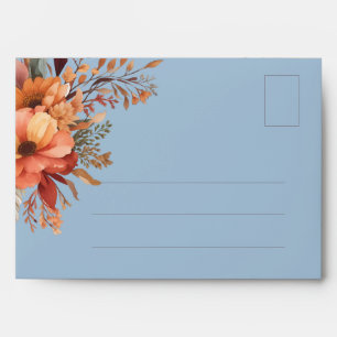 Fall Watercolor Rustic Floral Wedding Invitation Envelope