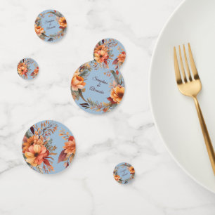 Fall Watercolor Rustic Floral Wedding Table Confetti