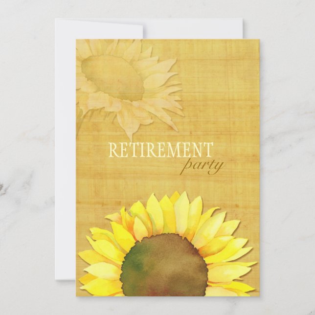 Fall Watercolor Sunflower Retirement Party Invitation (Front)