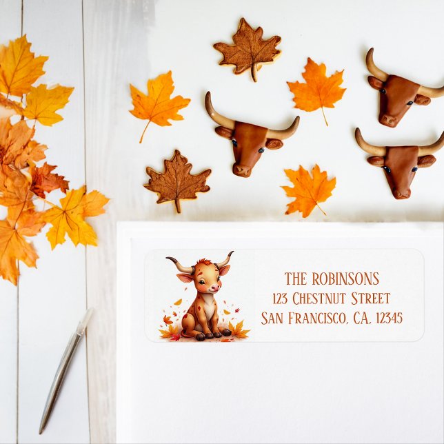 Fall Watercolor Texas Longhorn Calf  (Creator Uploaded)