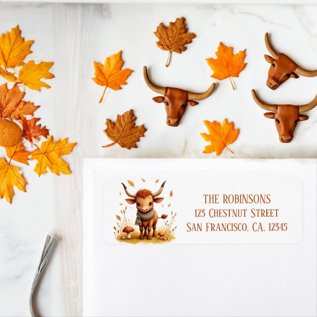 Fall Watercolor Texas Longhorn Calf Scarf (Creator Uploaded)