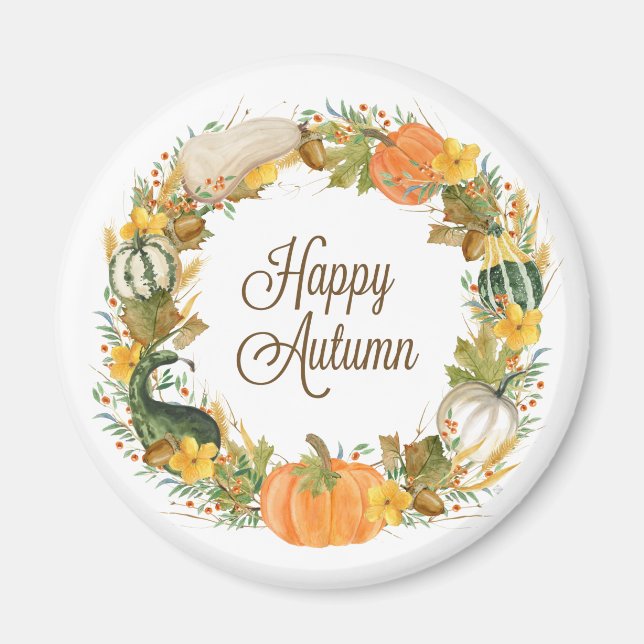 fall watercolor wreath magnet (Front)