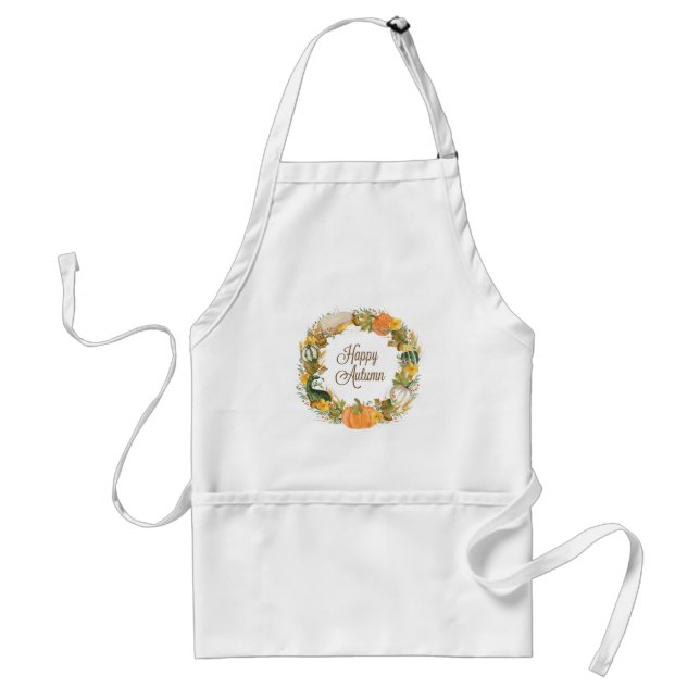 fall watercolor wreath standard apron (Front)