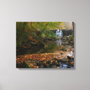 Fall Waterfall and Creek Pennsylvania Nature Canvas Print