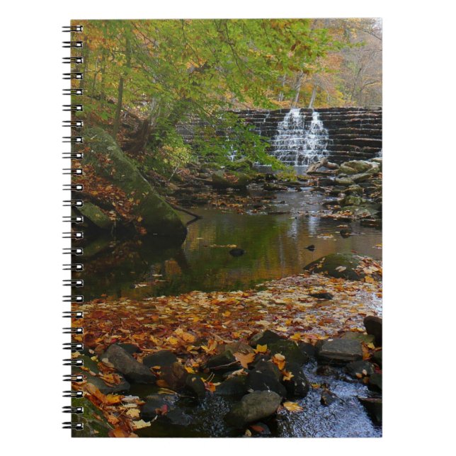 Fall Waterfall and Creek Pennsylvania Nature Spiral Notebook (Front)