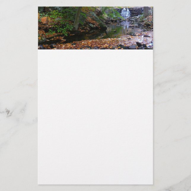 Fall Waterfall and Creek Pennsylvania Nature Stationery (Front)