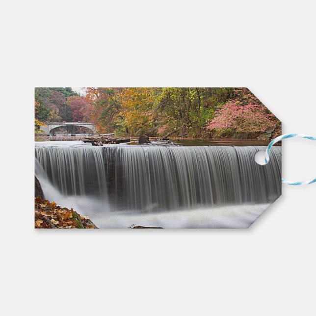 Fall Waterfall at Vanderbuilt Gift Tags (Front (Horizontal))