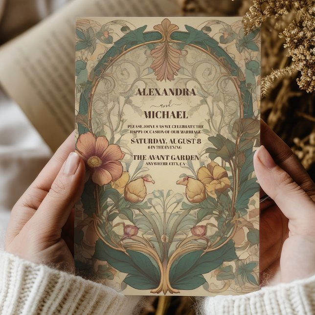 Fall Wedding Art Nouveau Invitation (Creator Uploaded)