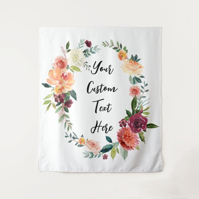 Fall Wedding Backdrop Photo Booth Decor Tapestry (Front)