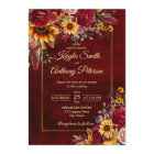 Fall wedding burgundy roses yellow sunflowers