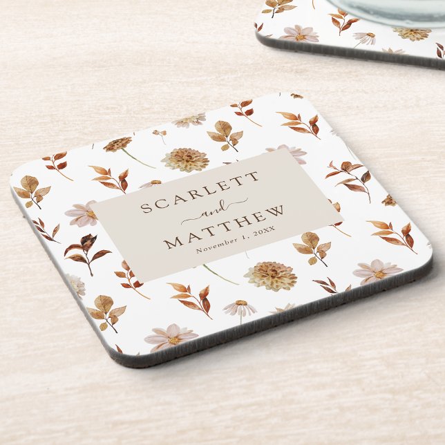 Fall Wedding Coaster (Fall Leaves Wedding Coaster by Painted Paperie
)
