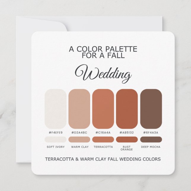 Fall Wedding Color Palette 2026 Card (Front)