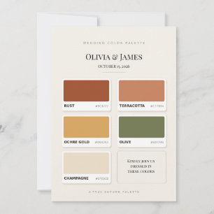 Fall Wedding Colour Palette Paint Chips Attire Car
