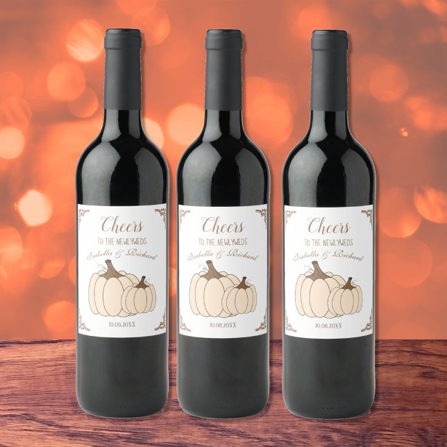 Fall Wedding Creamy Pumpkins Wine Labels (Creator Uploaded)