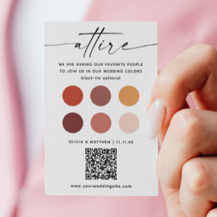 Fall Wedding Dress Code - Autumn Colour Palette QR Enclosure Card