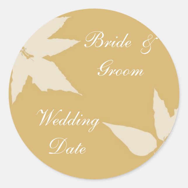 Fall Wedding Envelope Seal/Sticker Classic Round Sticker (Front)