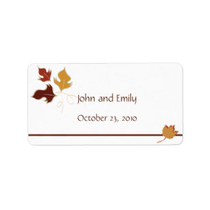 Fall Wedding Favour Labels