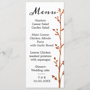Fall wedding Flat Menu