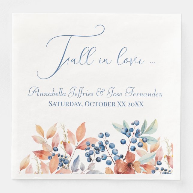 Fall Wedding Floral Watercolor Napkin (Front)