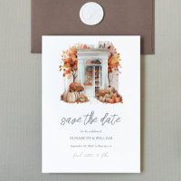 Fall Wedding Front Door Save the Date QR Code
