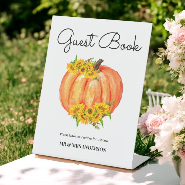Fall Wedding Guest Book Pedestal Sign (Creator Uploaded)