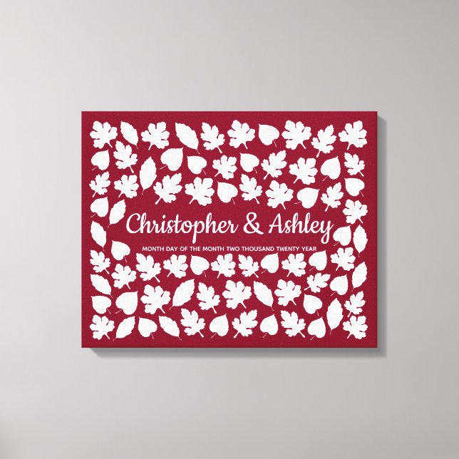 Fall Wedding Guestbook Alternative 75 Leaves Guest (Front)