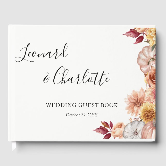 Fall Wedding Guests Book keepsake (Front)