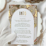 Fall Wedding Insert INFO Vintage Art Nouveau Mucha Foil Holiday Postcard<br><div class="desc">Art Nouveau Vintage Fall wedding INFO card Red & Gold by Alphonse Mucha in a floral, romantic, and whimsical design. Victorian flourishes complement classic art deco fonts. Please enter your custom information, and you're done. If you wish to change the design further, click the blue "Customise It" button. Thank you...</div>