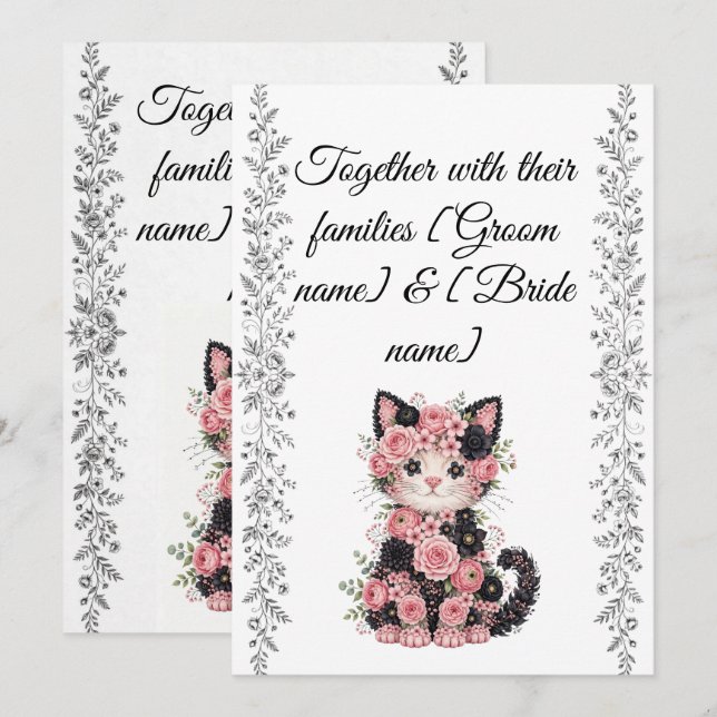 Fall Wedding Invitation Template | Aesthetic Elega (Front/Back)